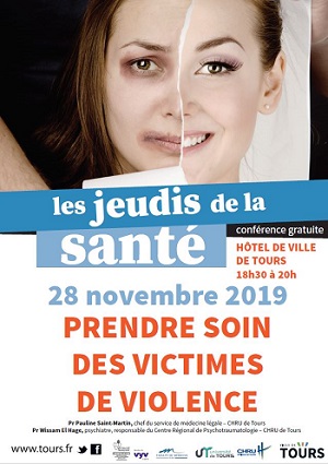 Affiche de la conférence prendre soin des victimes de violence