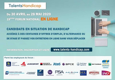 Affiche du forum en ligne talents handicap