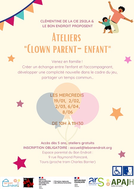 affiche des ateliers clown parent enfant