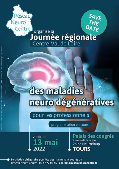 Affiche de la journée régionale des maladies neuro dégénératives à destination des professionnels