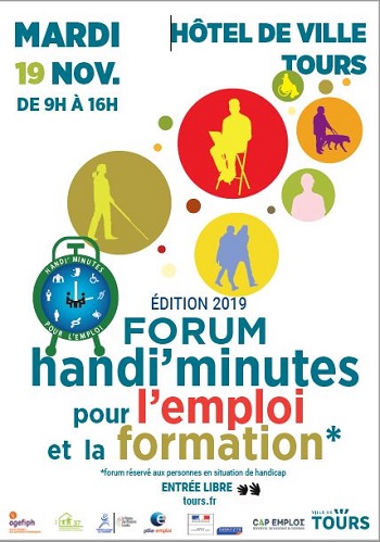 Affiche du forum handiminutes pour l'emploi et la formation