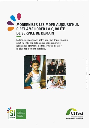 Affiche de la C.N.S.A sur le système d'information des M.D.P.H