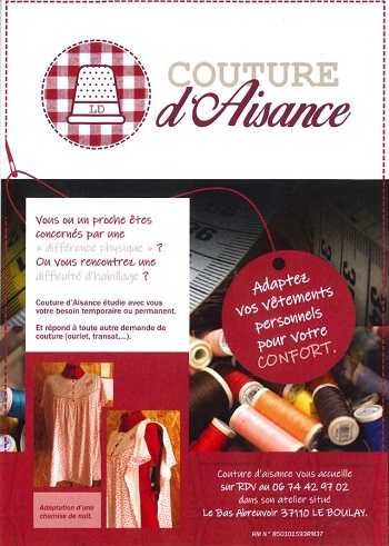 affichette de l'atelier couture d'aisance