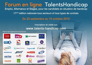Affiche du forum en ligne talents handciap